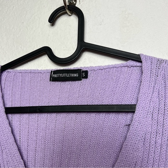 Pretty Little Thing V Neck Long Sleeve Ribbed Cardigan - Picture 3 of 7